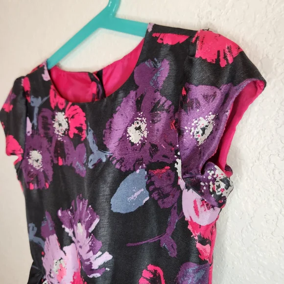 Gymboree Dressed Up Girl’s Black Pink Purple Florals Dress Size 8 sundress - Picture 8 of 15